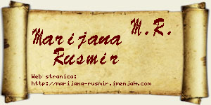 Marijana Rusmir vizit kartica